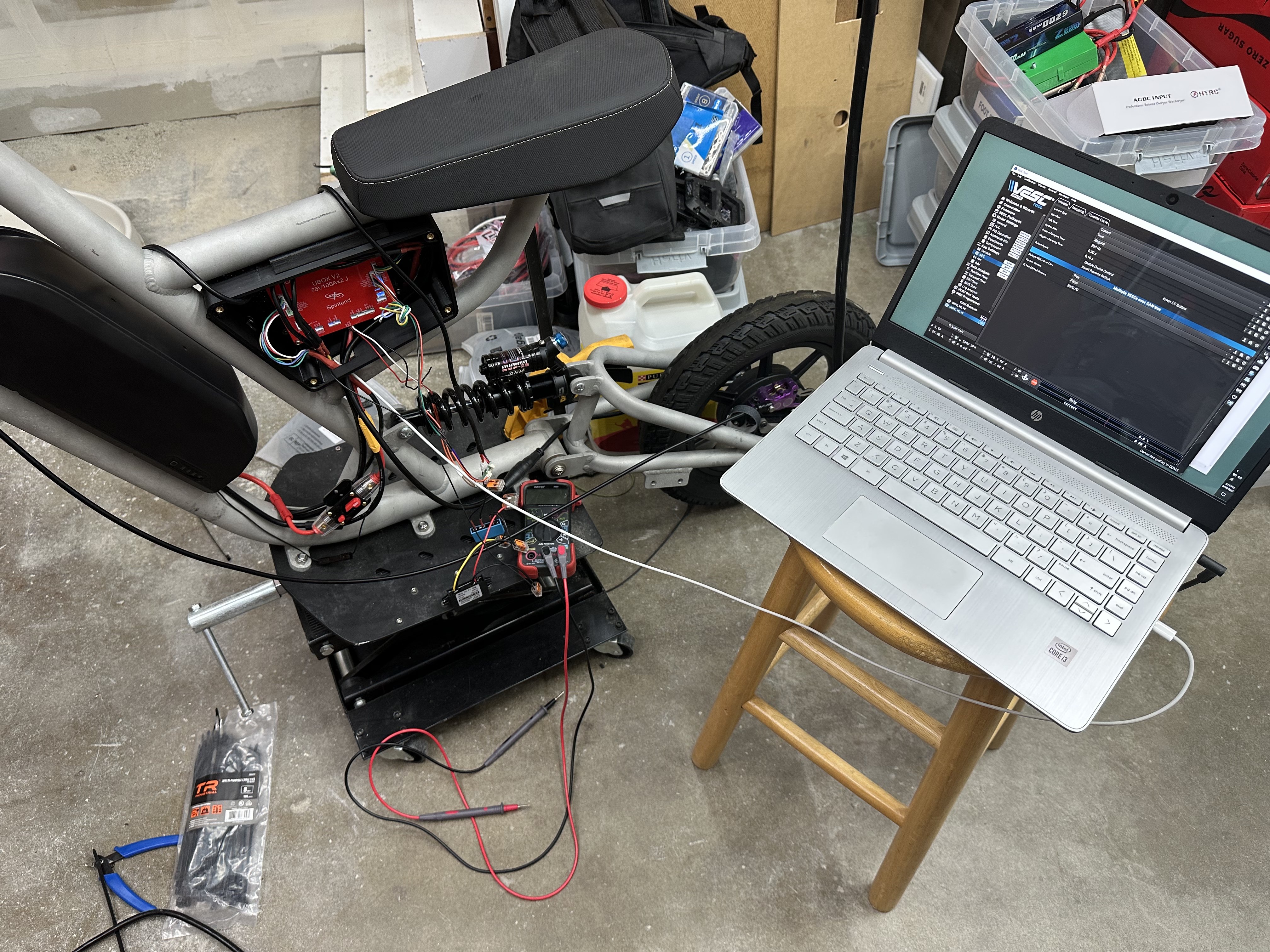 Ariel view of bike, controller, and computer